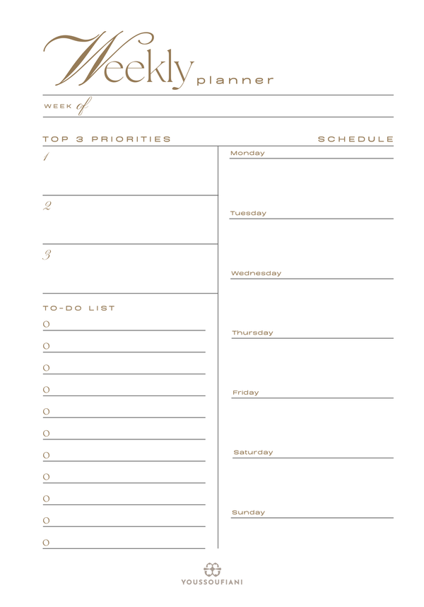 Weekly Planner Inserts — 4-Month Bundle